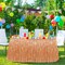 Luau Party Decorations, 1PCS Yellow Hawaiian Table Skirt Party Decorations, Flower 108 X 29.5" Grass Table Skirts Luau Party Favors, Luau Table Skirt for Summer Tropical Hula Parties Decor Accessories